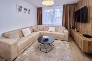 Apartmán KORZO Nové Zámky – obývačka s klimatizáciou